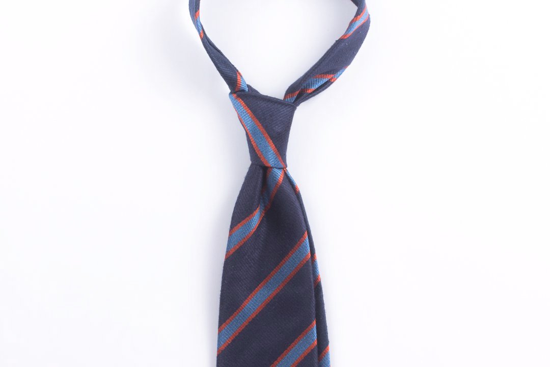 Navy-Orange Brushed Repp