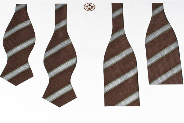 Brown-Mint Brushed Repp Bow Tie