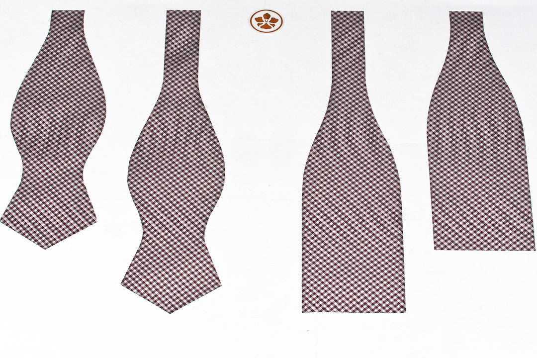 Burgundy Shepherd's Check Bow Tie