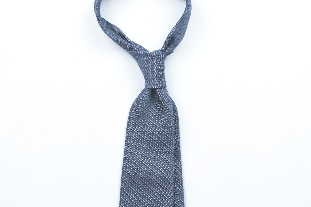 Steel Blue Sawtooth in Wool Silk