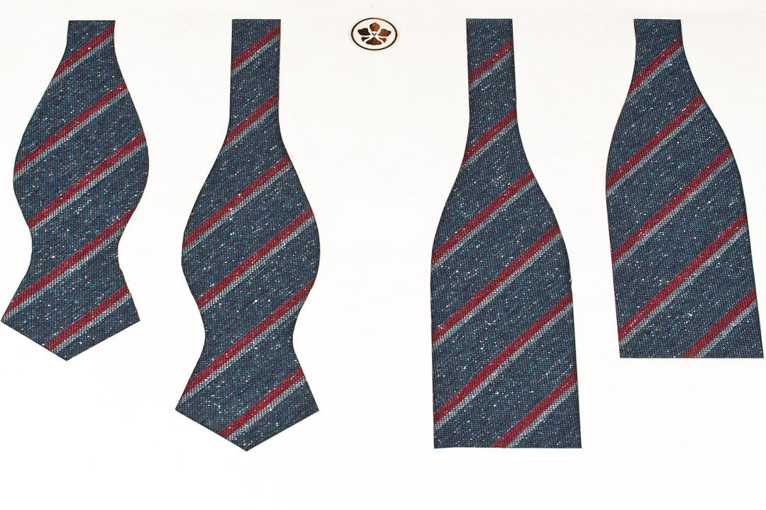 Blue-Red Stripes Bow Tie