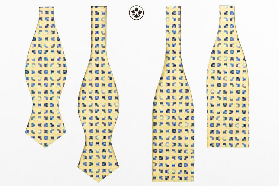 Yellow-Blue Squares Bow Tie