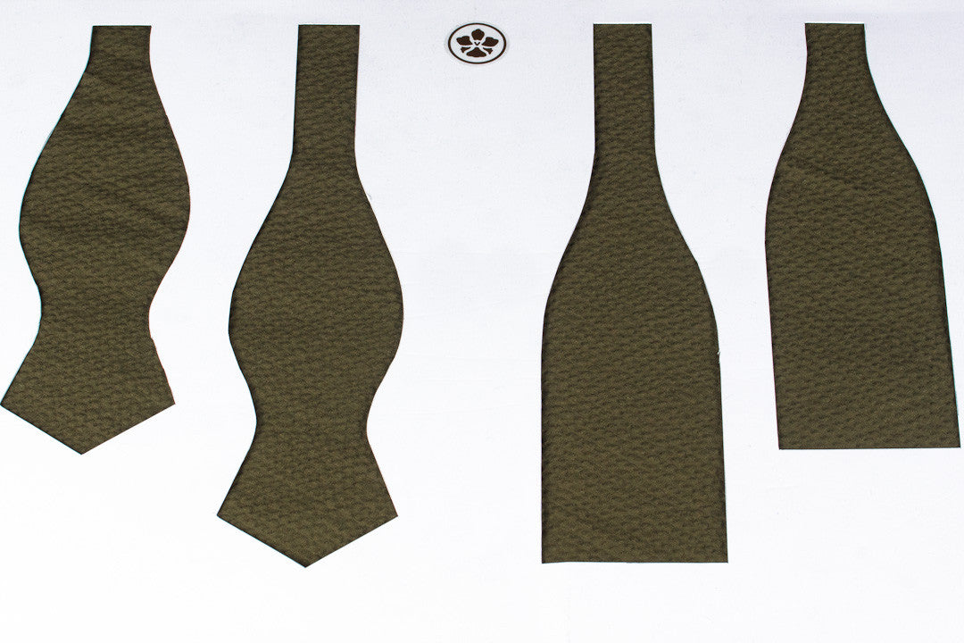 Olive Seersucker in Cotton Bow Tie