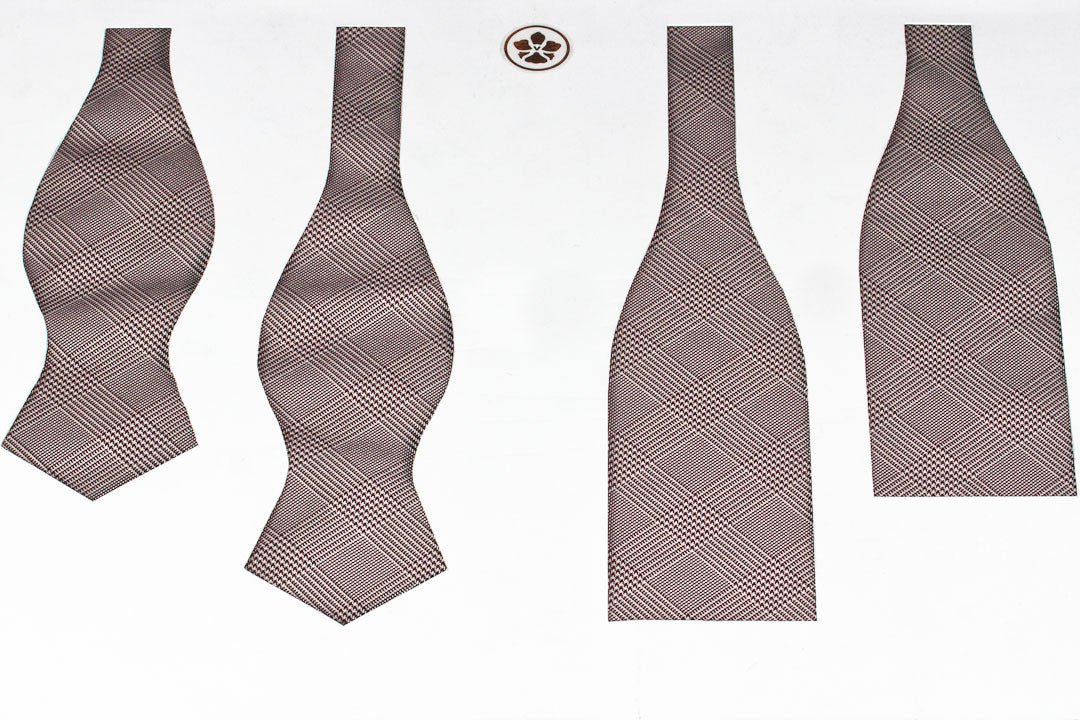Red-Cream Prince of Wales Bow Tie