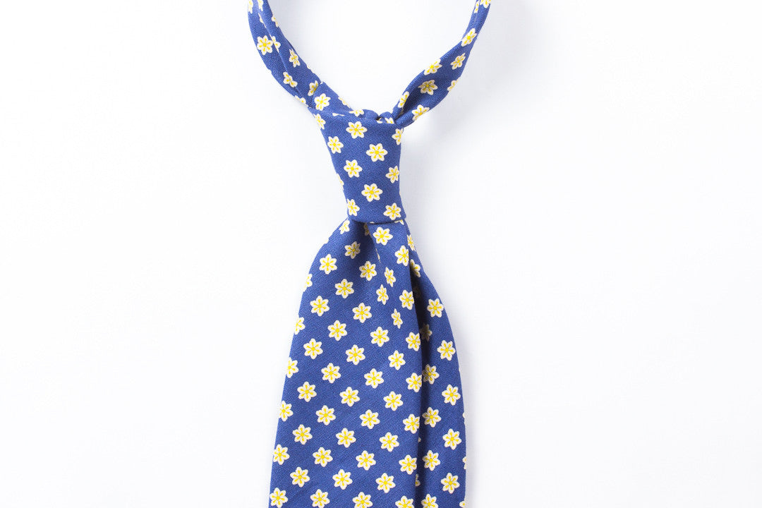 Blue Flowers Printed Linen