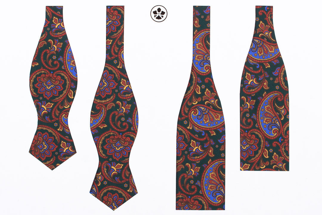 Forest Green Large Paisley Bow Tie
