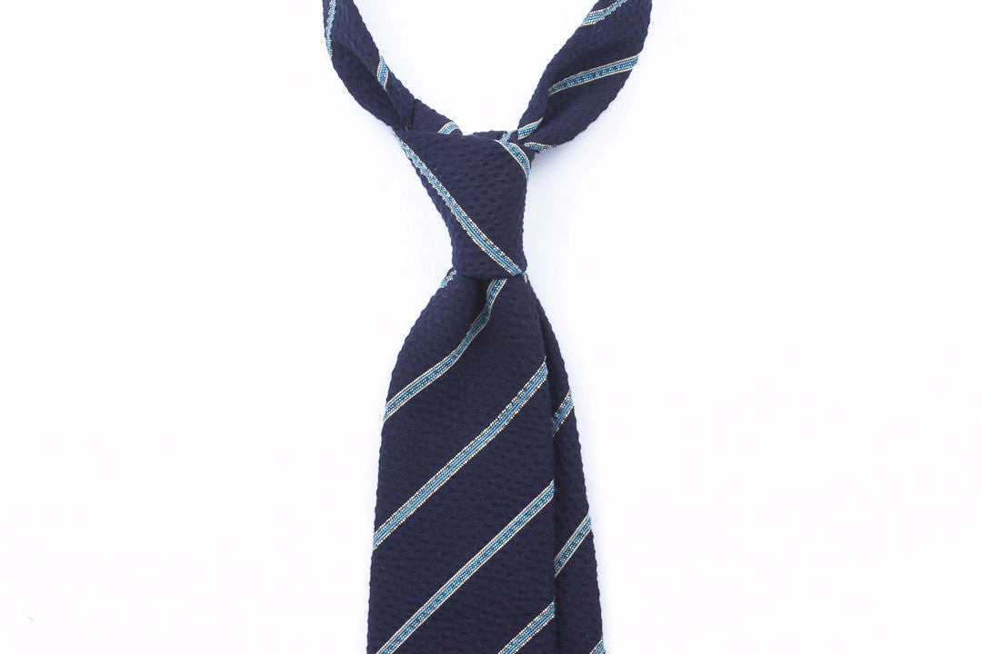 Navy-Blue Striped Seersucker