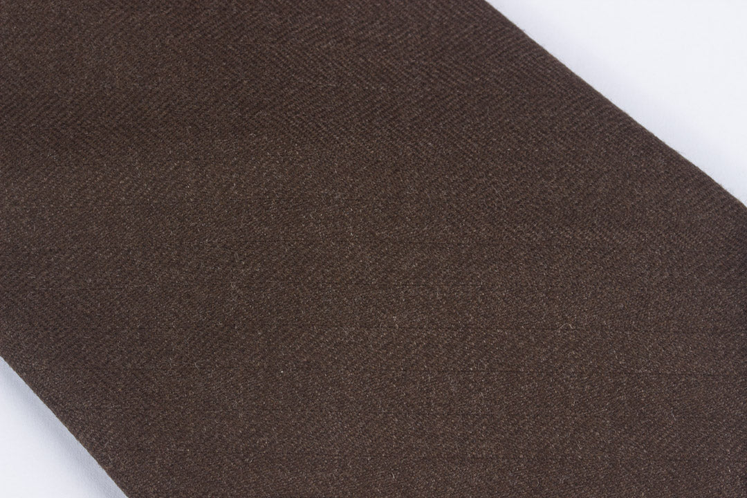 Undyed Escorial Chocolate Herringbone Bow Tie