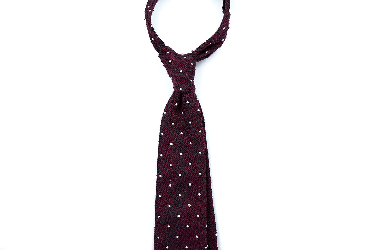 Plum-White Dot Shantung Grenadine (OOS)