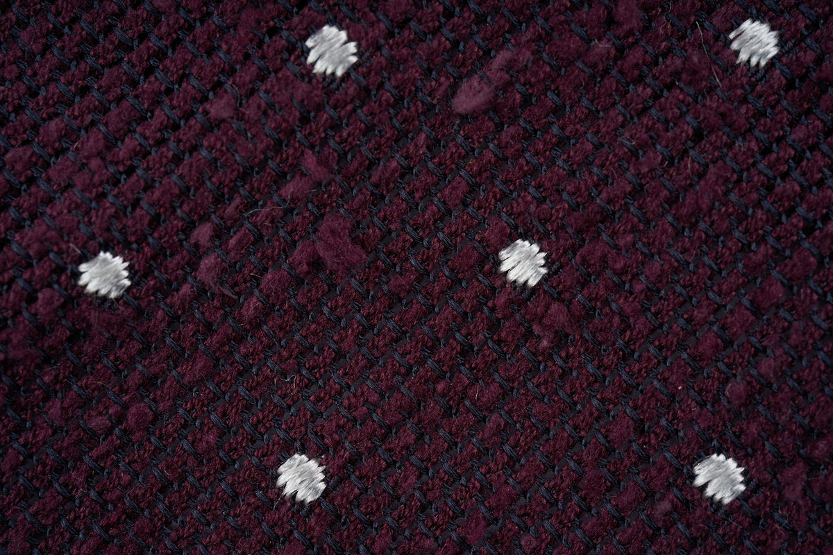 Plum-White Dot Shantung Grenadine (OOS)