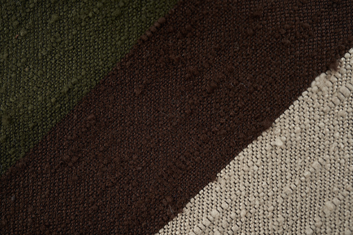 Olive-Brown Block Striped Shantung
