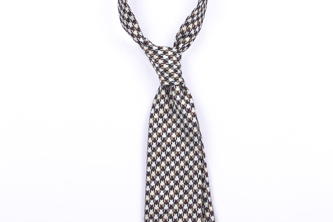 Navy-Brown Medium Houndstooth