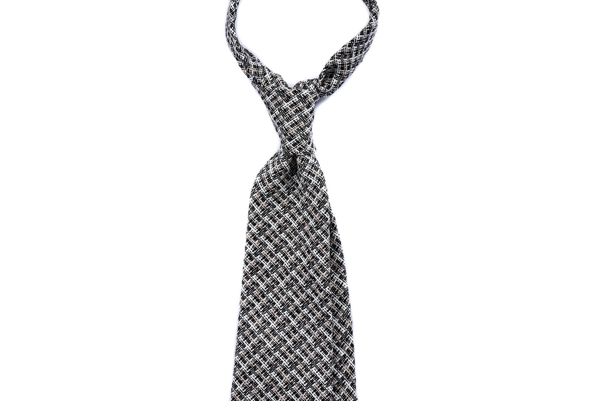 White Beige Black Fancy Weave