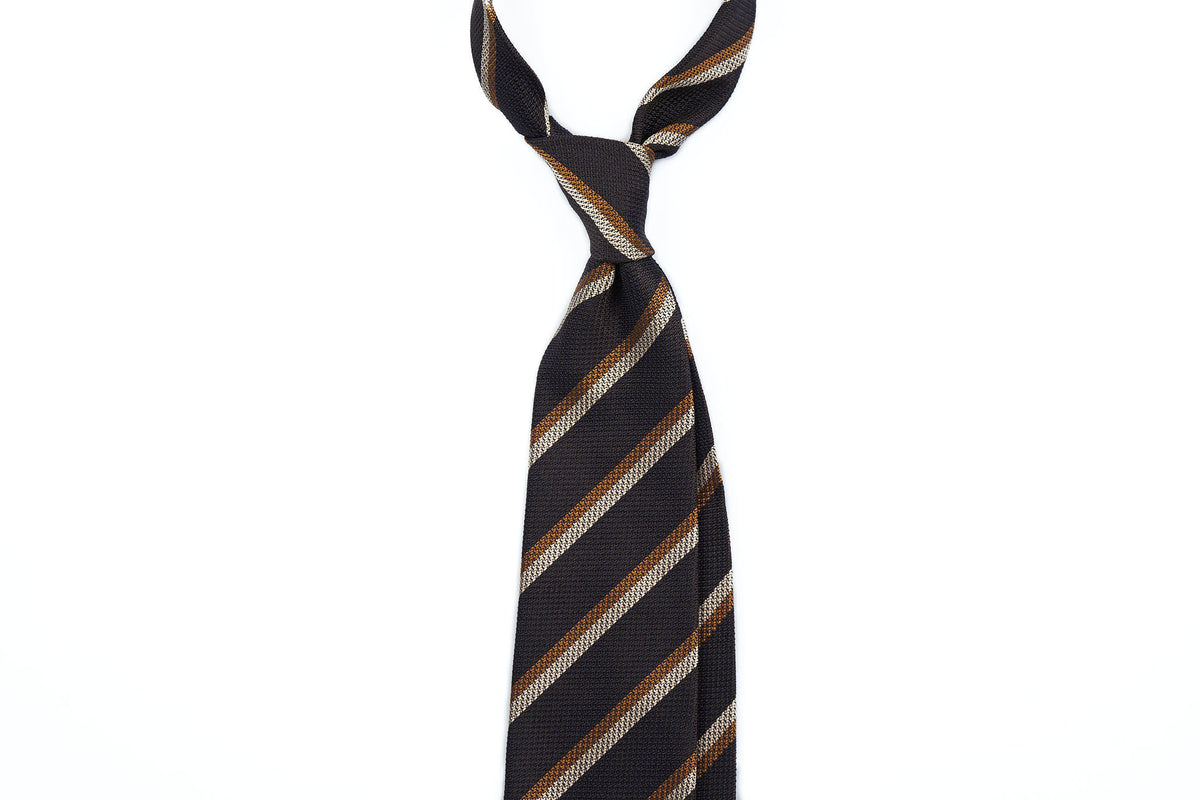 Brown-Mustard-Cream Stripes