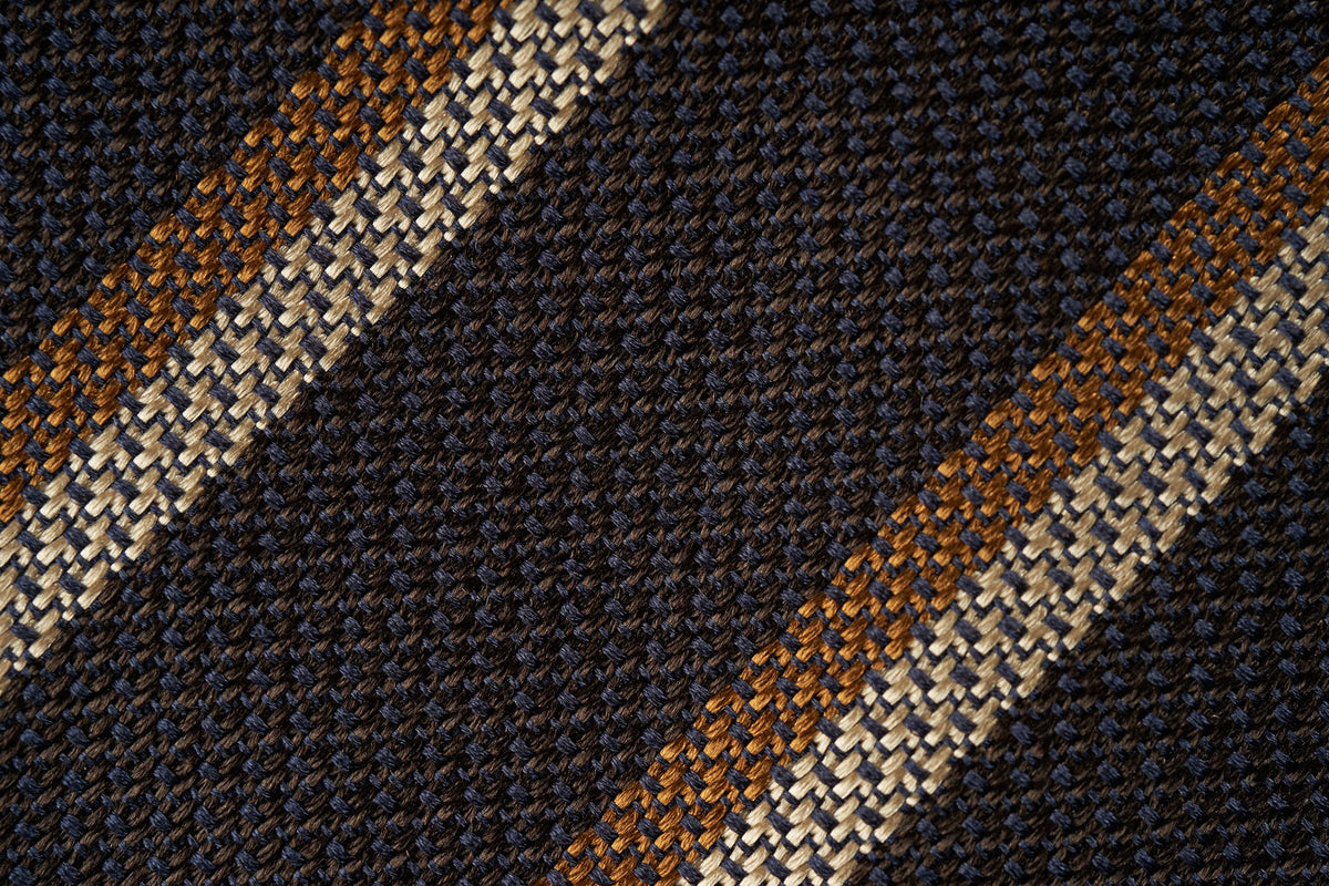 Brown-Mustard-Cream Stripes
