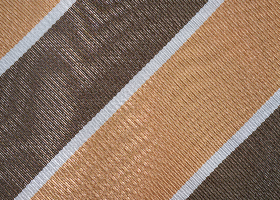Pale Orange-Brown Block Stripes Bow Tie