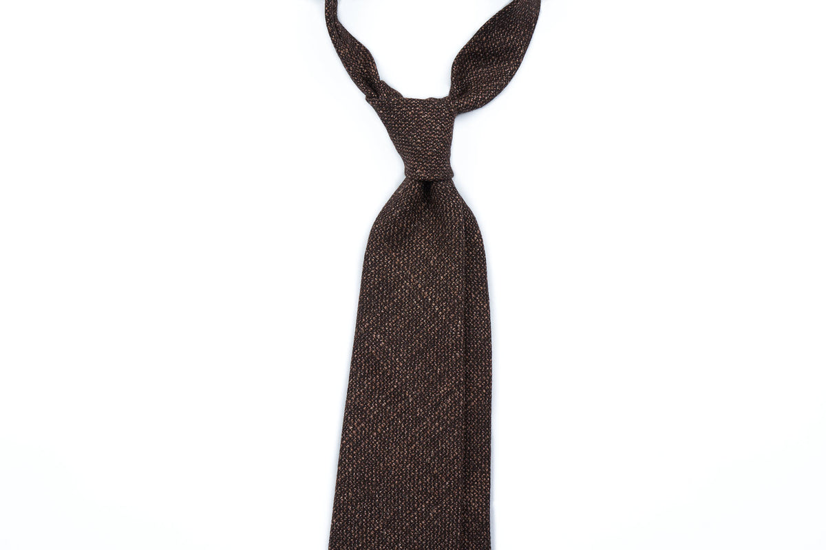 Brown Boucle Wool Silk