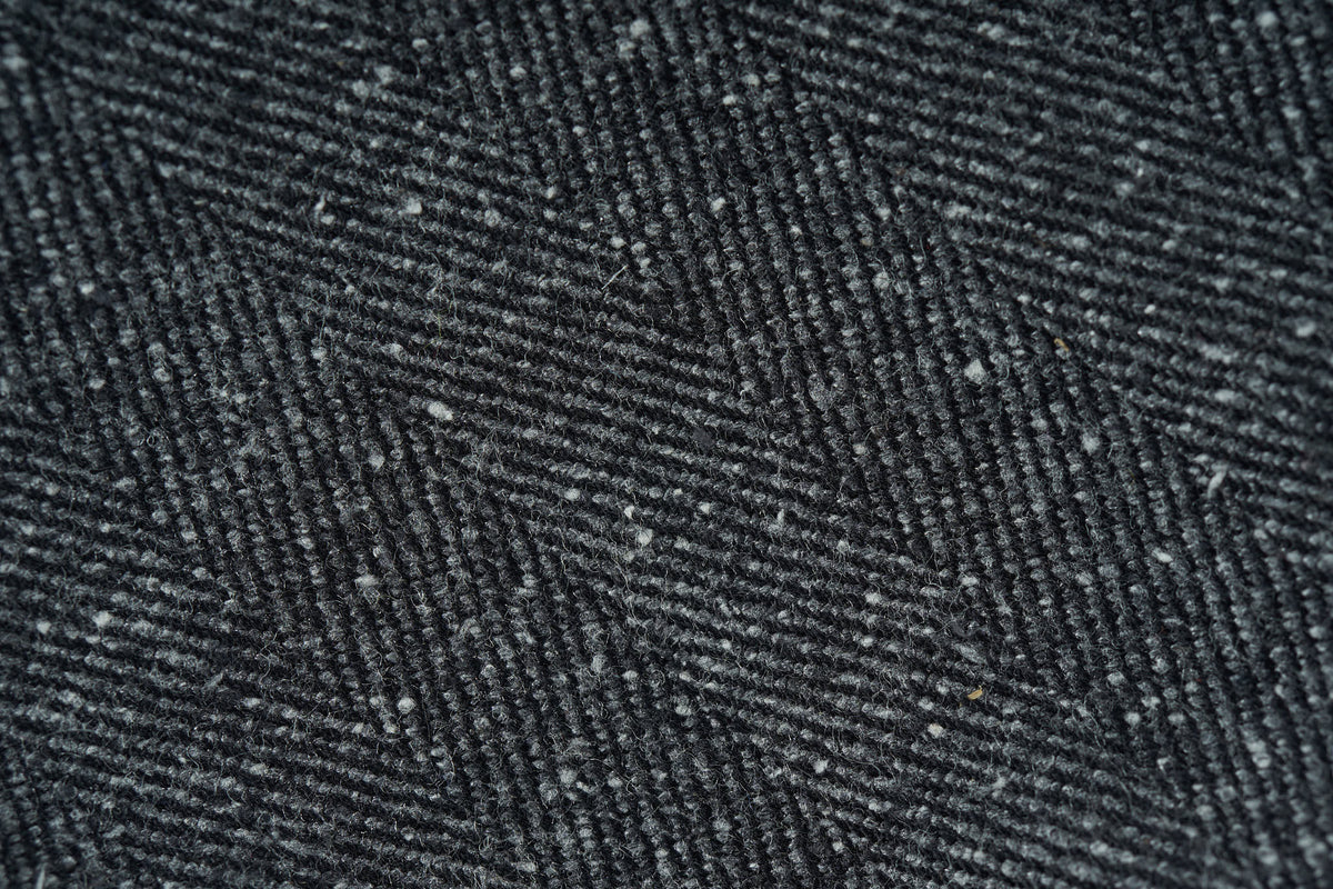 Grey Melange Herringbone Wool Silk