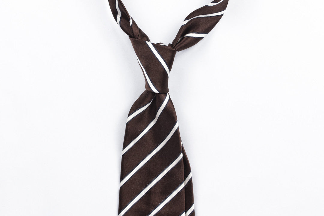 Brown-Navy Satin Repp