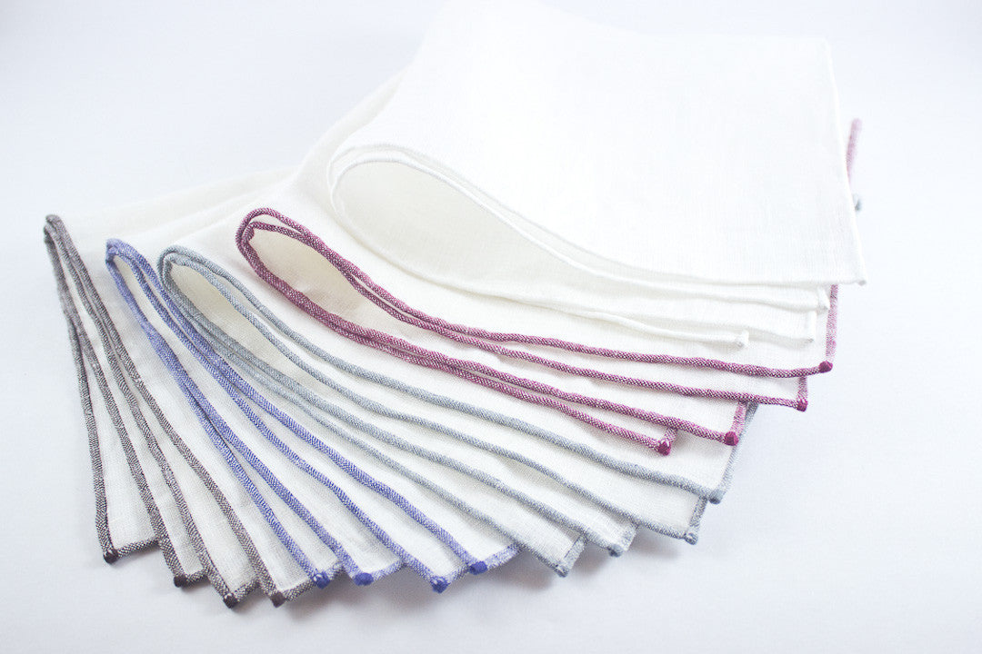 Set of 5 Linen Pocket Squares