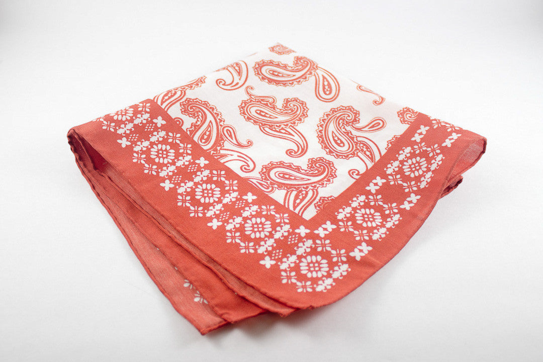 Orange Paisley in Cotton Silk