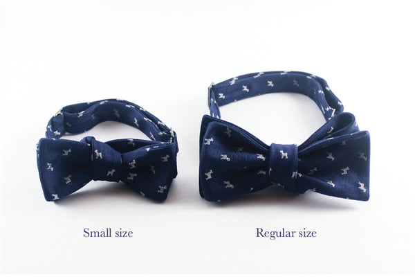 Grey-White Printed Dots Bow Tie